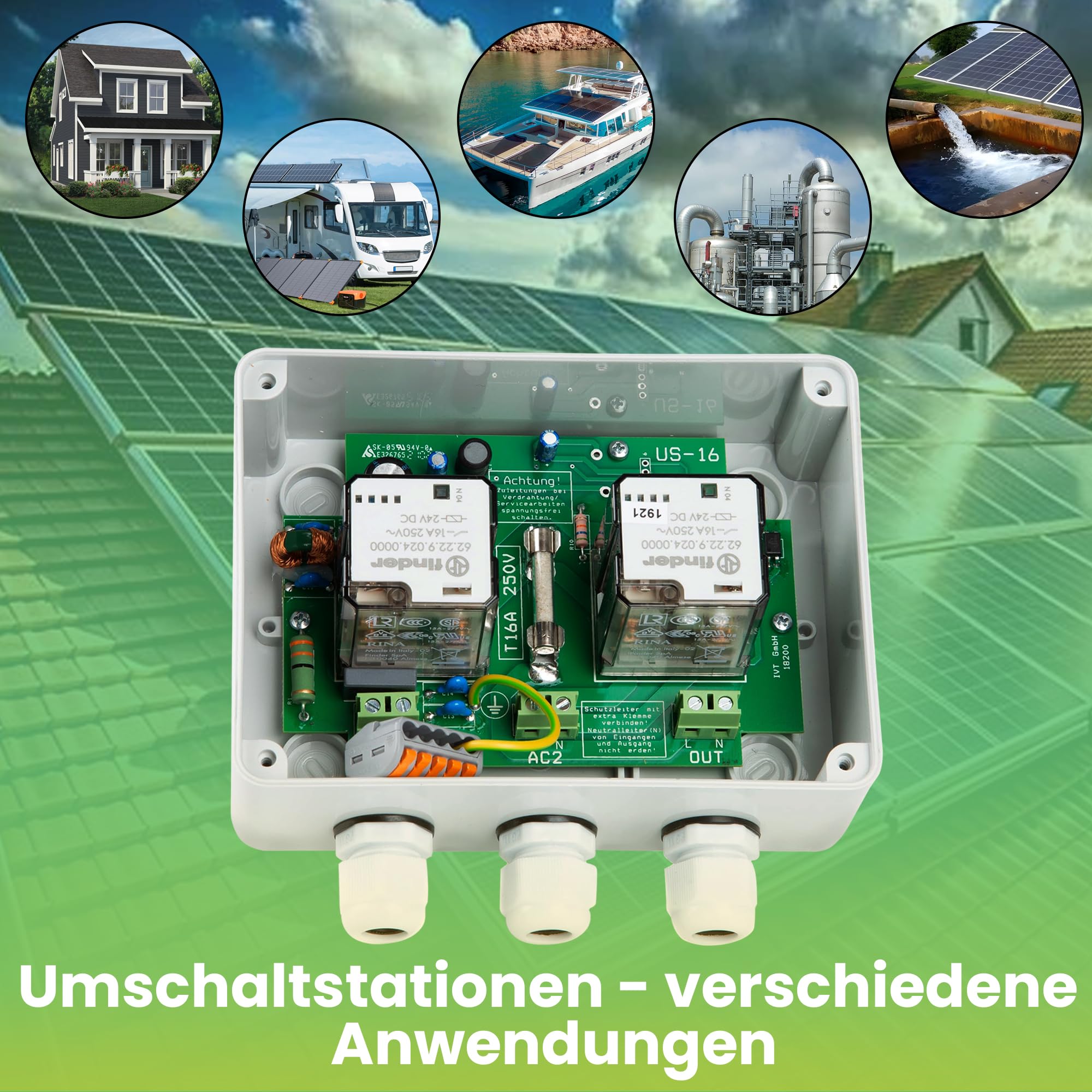 Offgridtec Stazione di commutazione per circuito prioritario di rete US-16, 230 V, 16 A, 3600 W