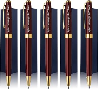Personalized Office Gift Pens Writing Set - Custom Your Name or Message | Engraved Fancy pens Perfect for Coworker/ Friends/ Manager/Lawyer/Professor 5PCS/Pack