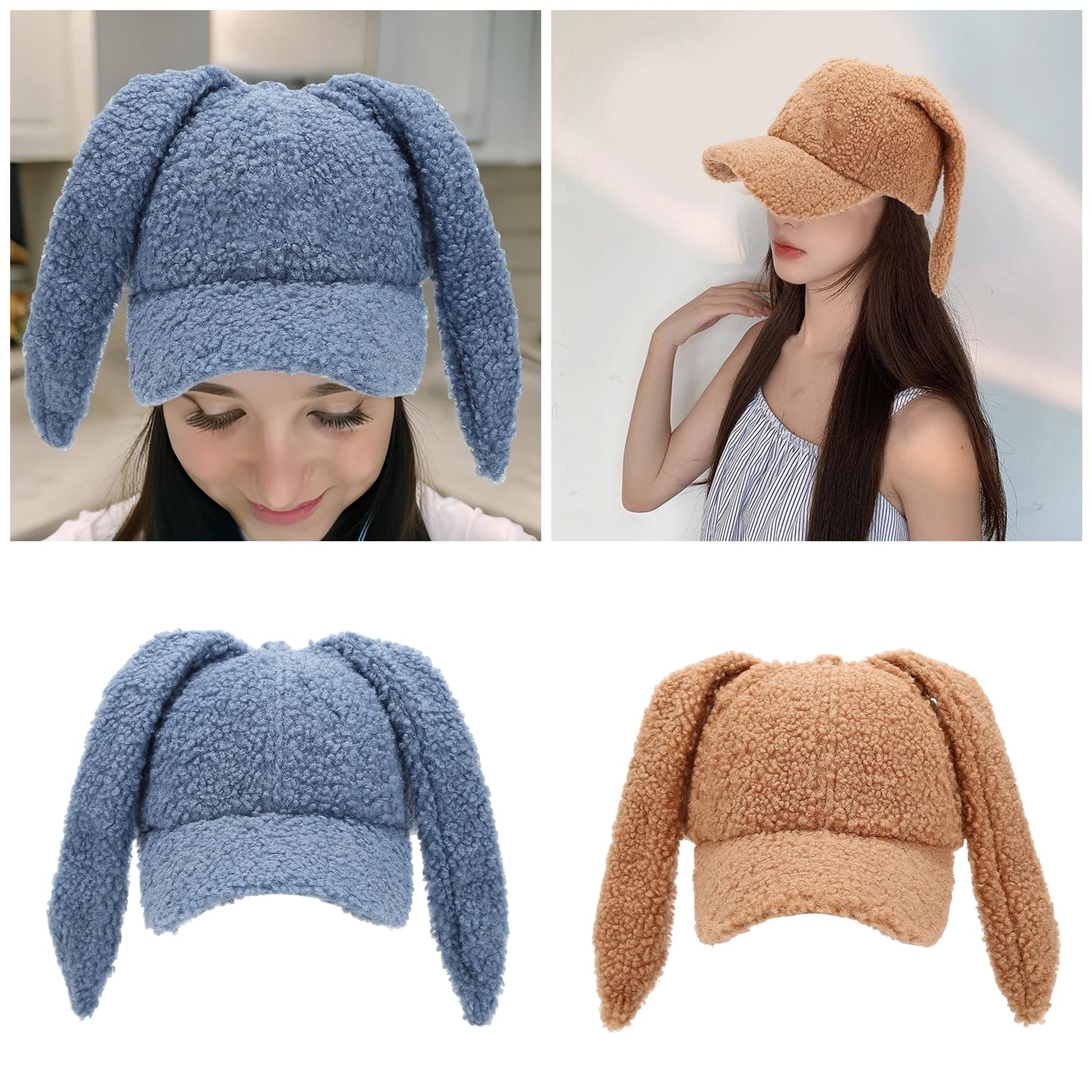 GRABAGECAN Thick Baseball Hat for Halloween Cosplay Sports Hat with Ear Hat 2000s Cosplay Hat Rabbits Baseball Caps 2000s