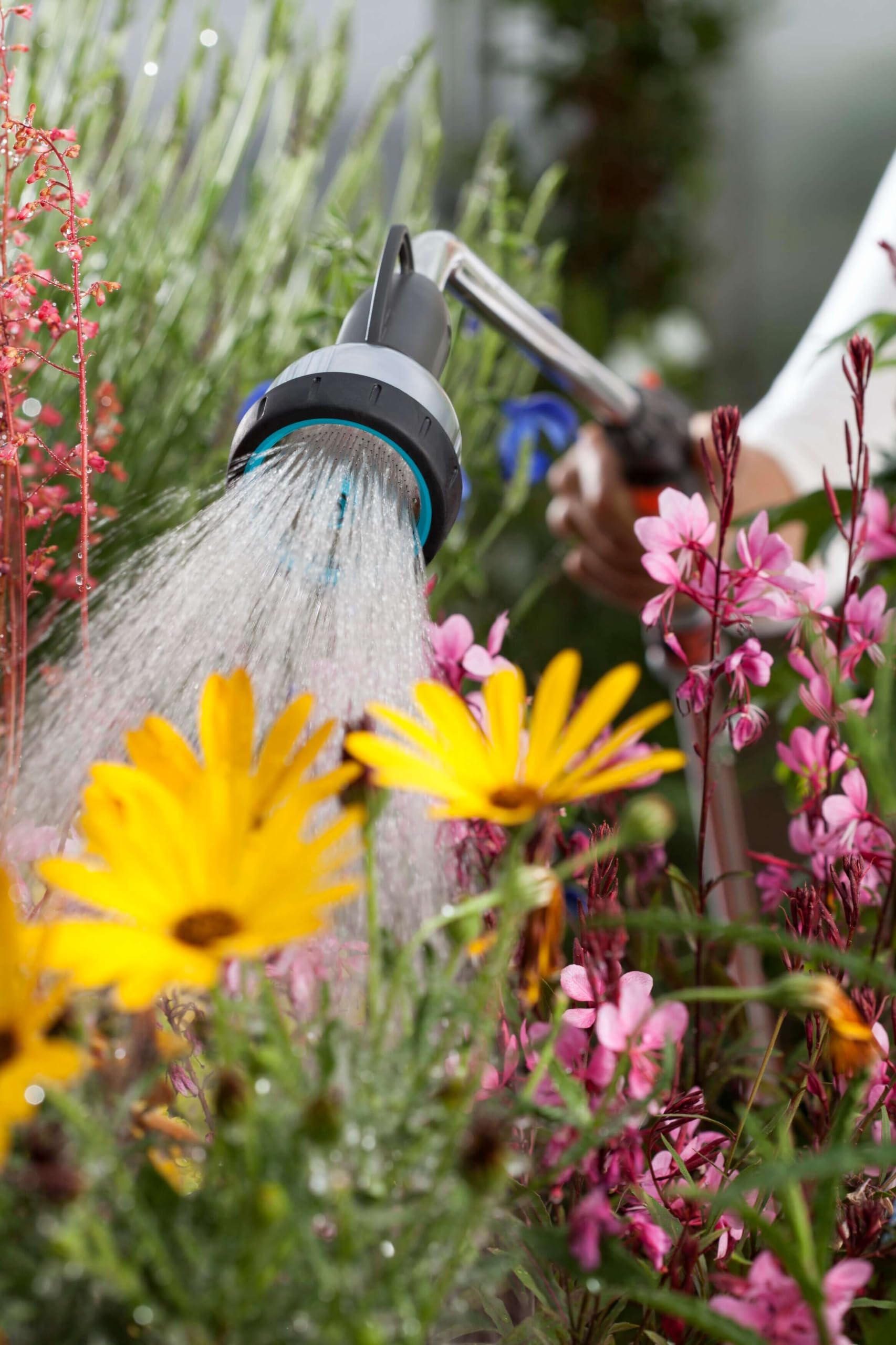 Lancia a doccia Gardena Premium: Robusta doccia da giardino per l'irrigazione e la pulizia, lunghezza 90 cm, protezione antigelo (18336-88)