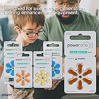 Vista 4 de Power One Baterías para audífonos sin mercurio tamaño 312, paquete de 4 60 baterías (240 baterías)