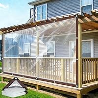 Etnorsu Heavy Duty Clear Tarp Waterproof Transparent Tarpaulin with Grommets 10x8 ft for Greenhouse, Patio, Plants, Camping