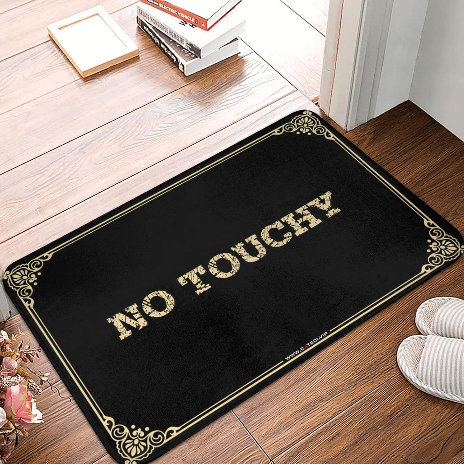 Farmhouse Door Mats Outdoor No Touchy Doormat Spring Welcome Mats Outdoor Cave Man Bar (Color : Colour, Size : 65X90CM)