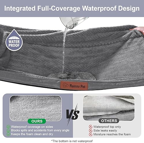 Miniatura 4 de Cama ortopédica para perros de tamaño mediano, cama de espuma viscoelástica para perros medianos, funda extraíble lavable, parte inferior Microsuede