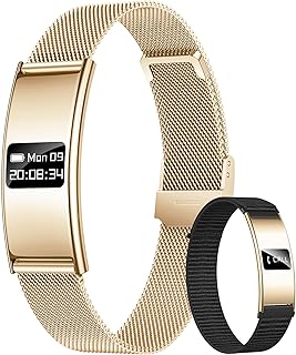 Smart Fitness Tracker Bracelet for Women: Waterproof IPX8 Smartwatch Water Monitor 24/7 Activity Heart Rate and Sleep Batt…