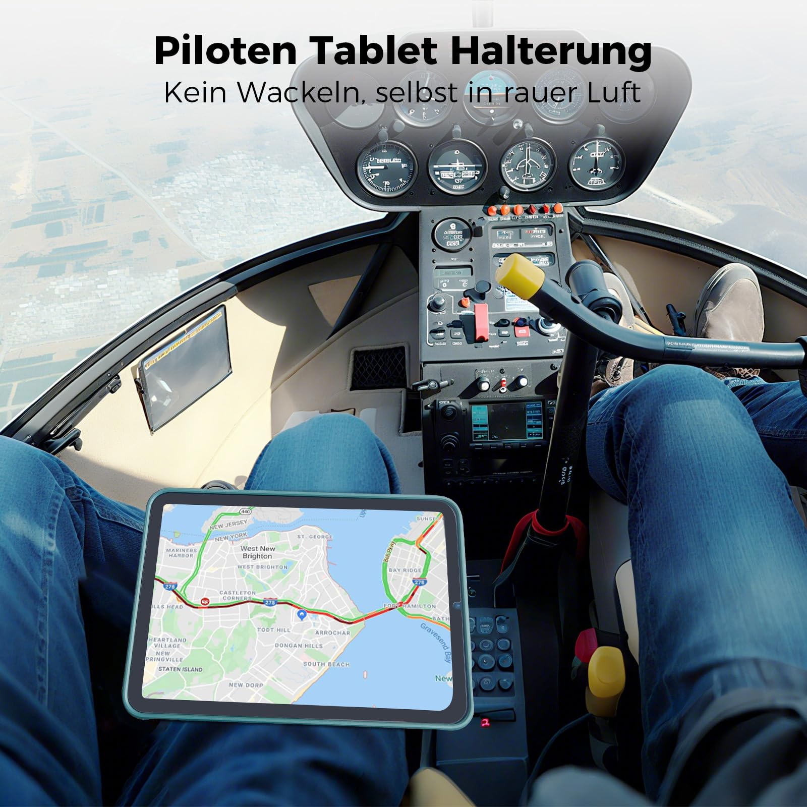 OHLPRO Pilot-Kniebrett Tablet Halterung, iPad Halter Magnetisch für das Bein, Piloten Kniebrett Tablethalter Kompatibel mit iPad Pro Mini Air iPhone Kindle Galaxy Tab und die Meisten Tablets (Schwarz)