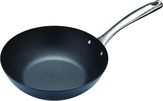 MasterClass Non-Stick Carbon Steel Induction-Safe Wok, 24.5 cm