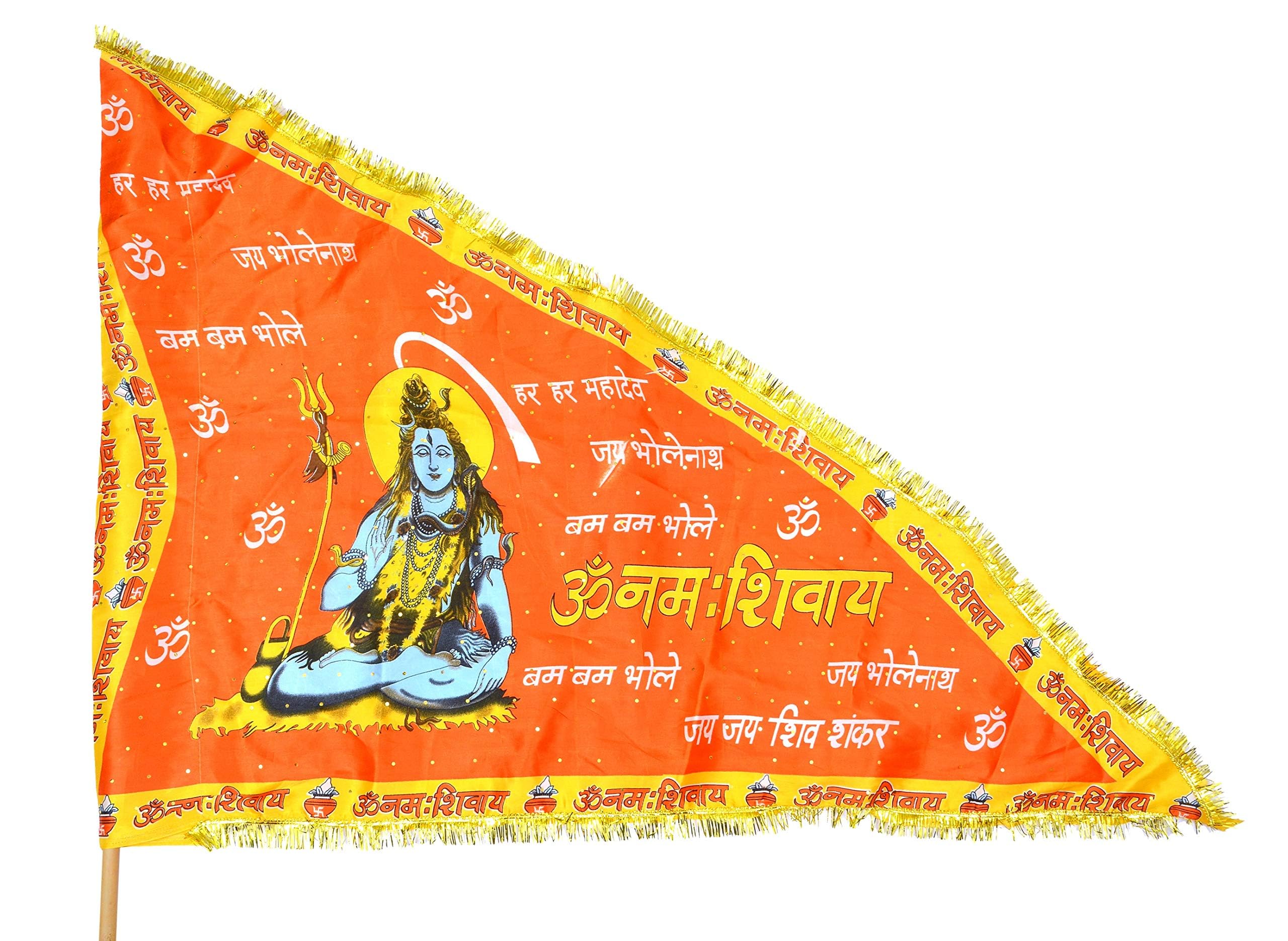 Jai Shree Ram Flag Printed Hanuman Ji Dwaj Jhanda Triangle for Home Temple Outdoor Normal Size Flag Yellow-image-41