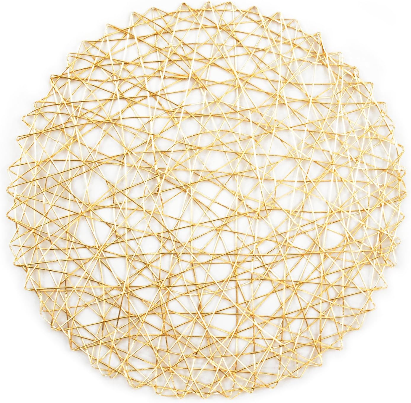 Promo 40% OFF DII Woven Paper Tabletop Collection Holiday or Event Décor, Reversible Round Placemat Set, 15 Dia, Gold, 6, Piece
