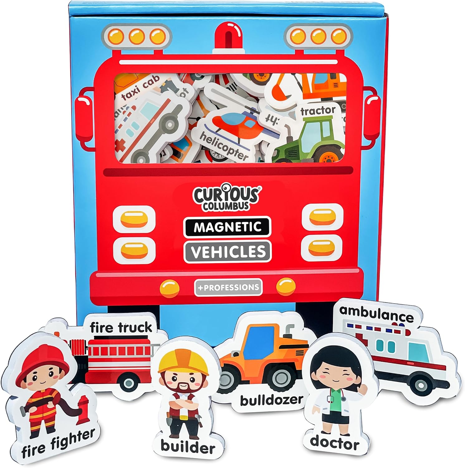 Curious Columbus Vehicles Fridge for Toddlers 13 Year Olds