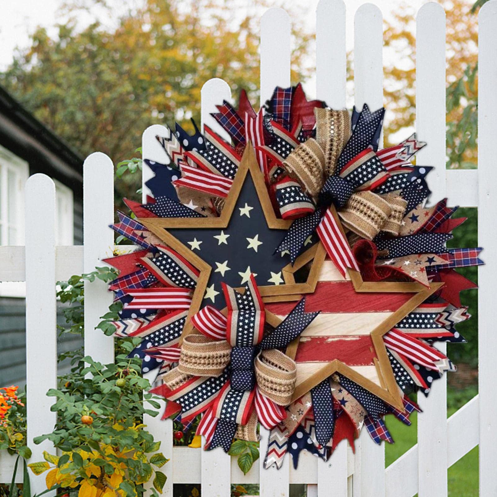 Amazon.co.jp: American Flag Wreath,Photo American Alice Patriotic 