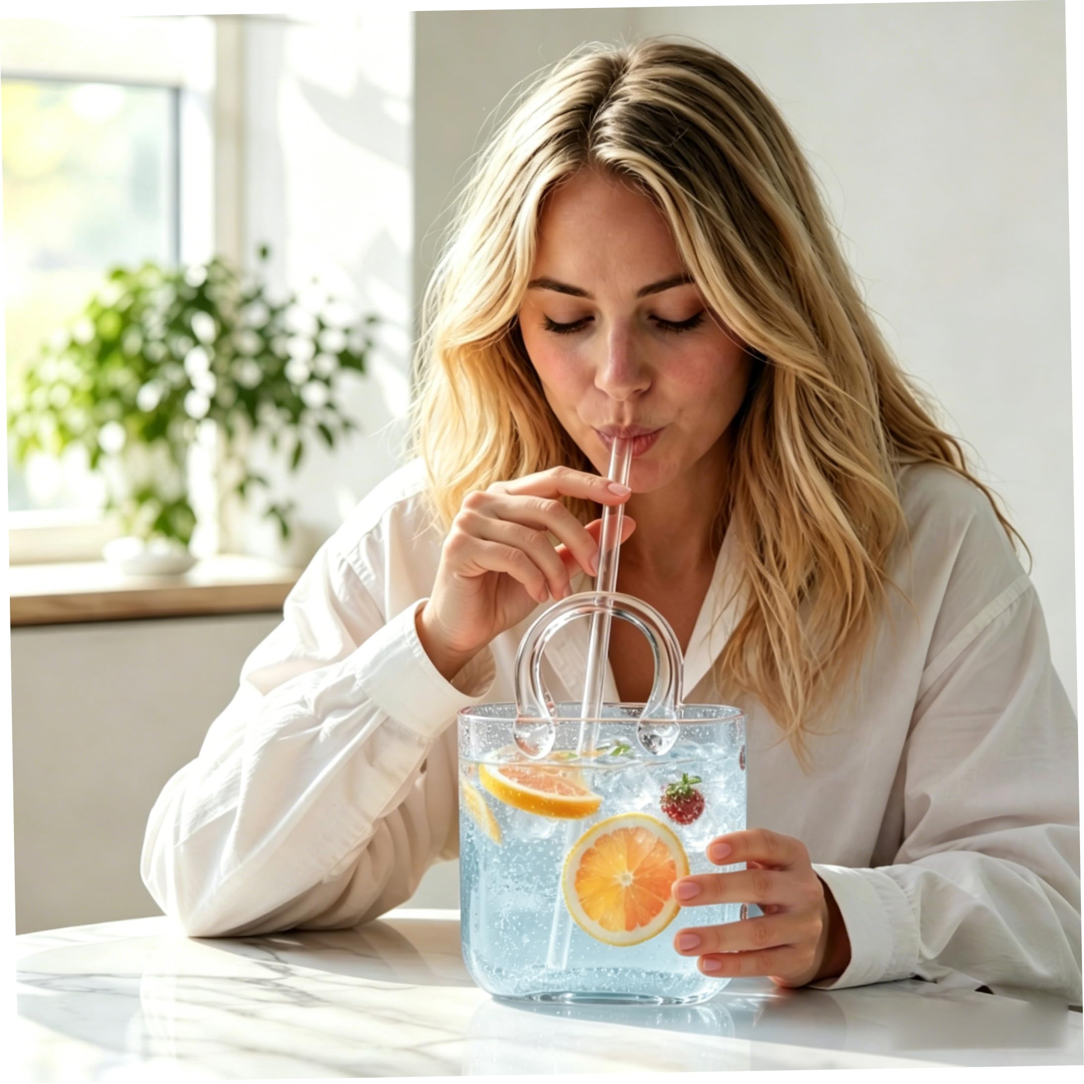 Vaso portamonete in vetro, graziosi bicchieri a bolle per bevande, composizione floreale e decorazioni per piccoli acquari, azzurro