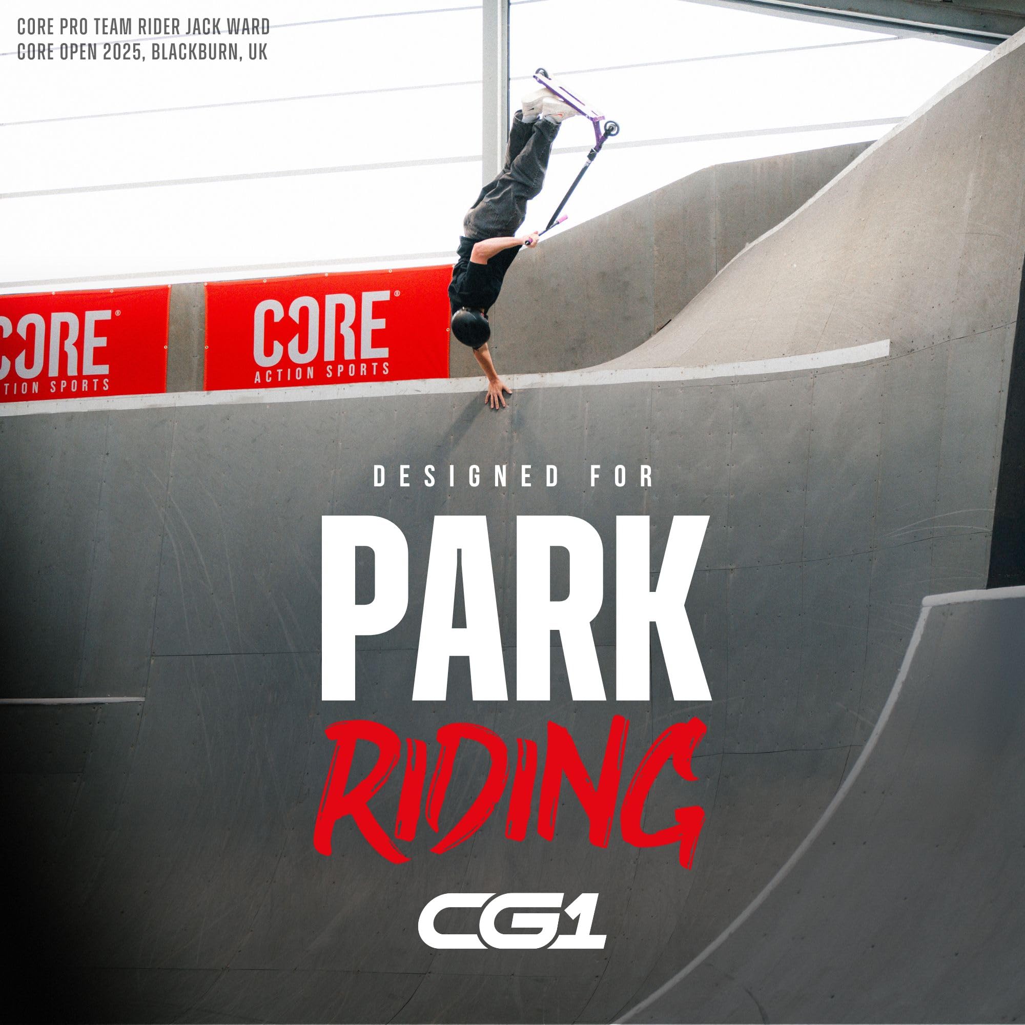 CORE CG1 - Patinete de acrobacias para niños de 8 años en adelante, trucos de principiante a avanzado, estilo libre con ruedas de 110 mm, patinetes profesionales para adolescentes y niños, color negro