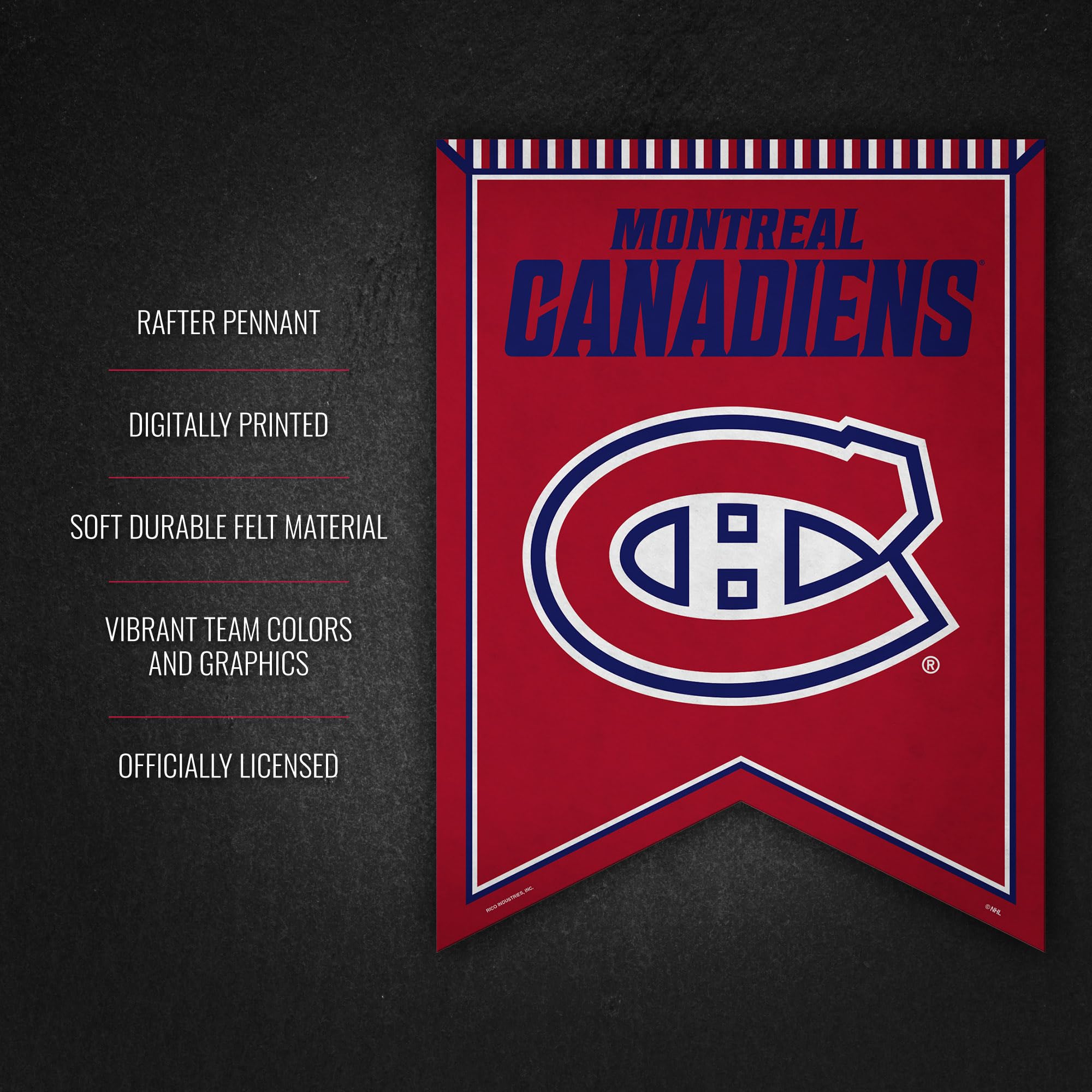 Rico Industries Fanion en feutre de hockey des Canadiens de Montréal de la LNH 45,7 x 61 cm