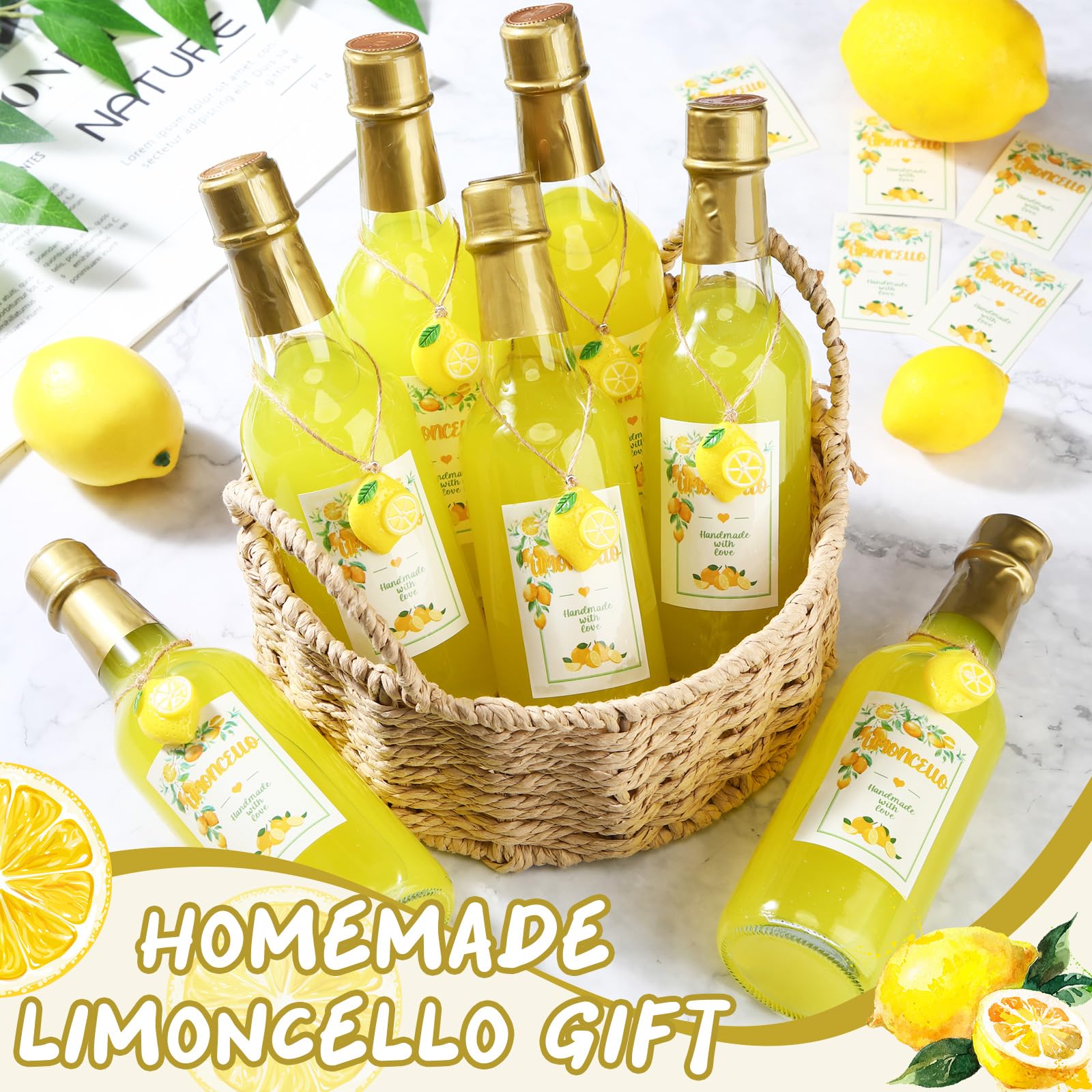 Amazon.com: Reallnaive 12 Sets 8 oz Limoncello Glass Bottles Empty