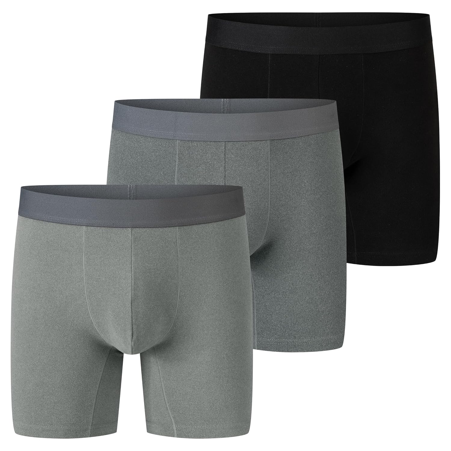 Mens Plush Lined Boxer Briefs Thermal Underwear Regular Leg with Ultra Soft Fleece Breathable 3-Pack