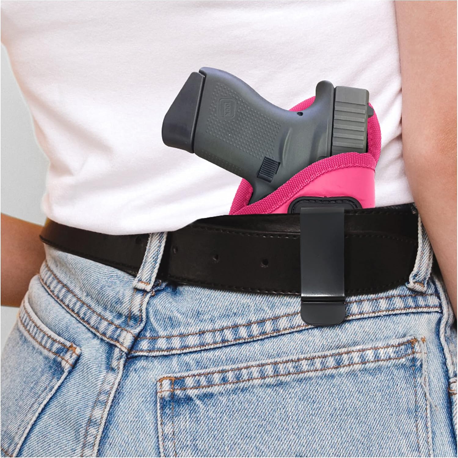 IWB Gun Holster for Women Glock 42, SIG P938, 1911 3", Kahr 380, Bersa 380, Diamond Back 9mm Holster Color Pink Woman Gun Holsters - Soft by Houston