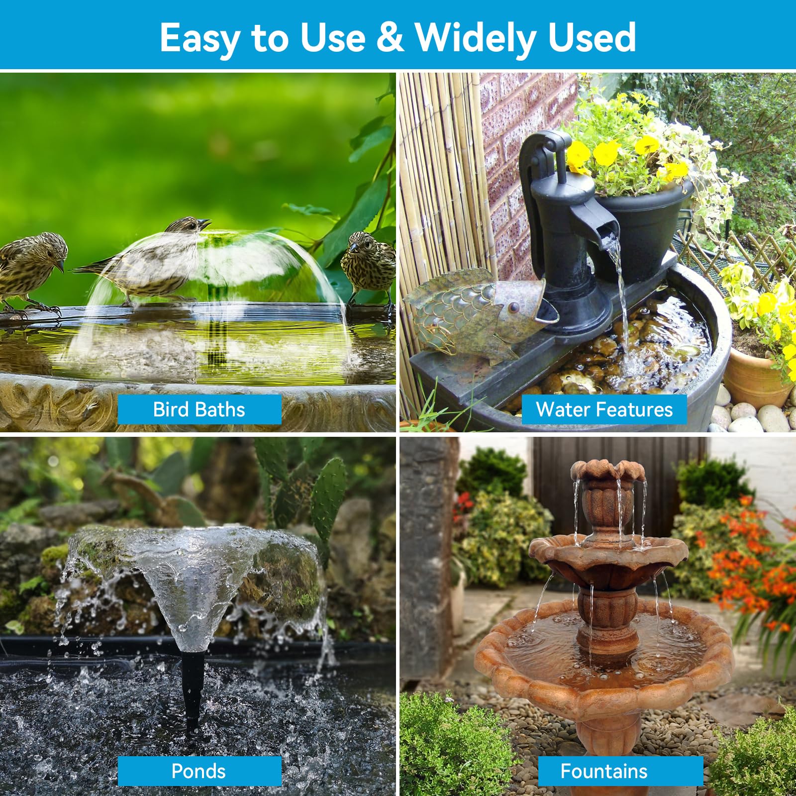 Filtro Laghetto Solare Pompa Acqua Solare 10W Con Filtro - Sommergibile, Altezza 2.5 M, Per Laghetti E Acquari Pompa Circolazione Acqua - Foto 4