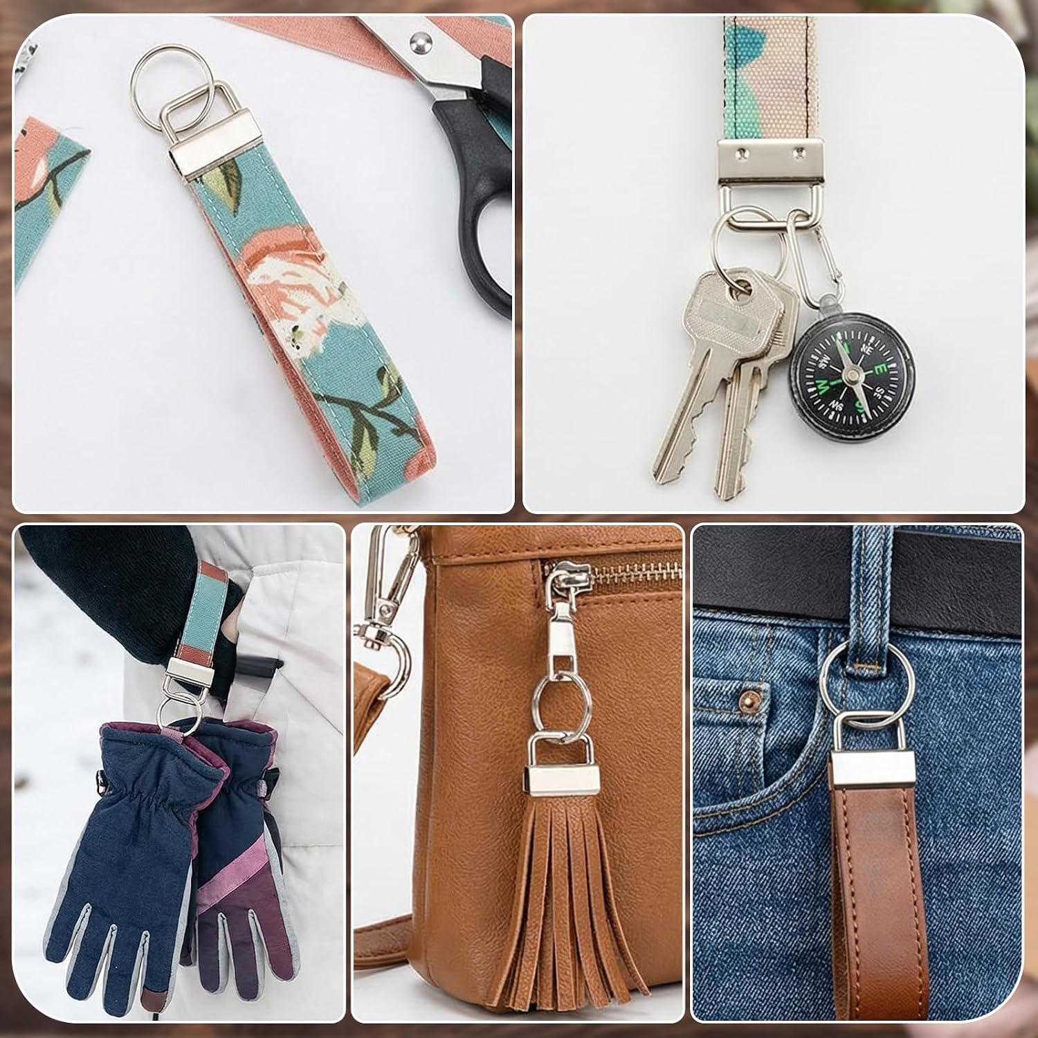 40Pcs Key Fob Hardware Set, 1 Inch Keychain Hardware Kit with Pliers, for DIY Keychain, Wristlet, Lanyard, Metal Key Fob Supplies with Key Rings for Craft Lovers & Home Use