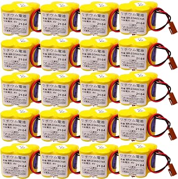 20-Pieces BR-2/3AGCT4A 6V PLC Battery for FANUC A98L-0031-0025 CNC Machine with Plug