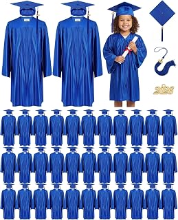 Xuhal 36 Set Preschool Graduation Cap and Gown Kindergarten Grad Gown Kid Graduation Cap with 2026 Grad Tassel