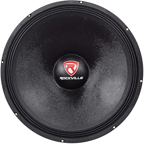Miniatura 6 de Rockville RVW1800P8 Subwoofer para DJ sin procesar de 1800 W, 18 pulgadas, 8 ohmios, manejo de alta potencia, respuesta de graves profundos,