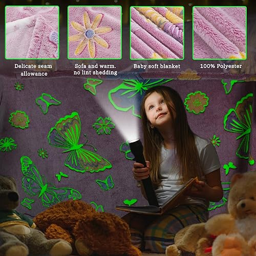 Miniatura 10 de Manta que brilla en la oscuridad, manta de control de juegos, juguetes para niños, novio, niños y adolescentes, manta suave y acogedora para juegos,