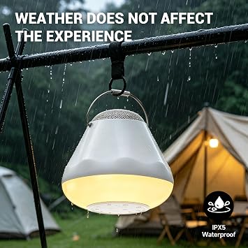 Gsou Camping Speaker Bluetooth Waterproof with 5 White Noise Sounds & 4 LED Light Modes | Portable Speaker for Travel, IPX5 Waterproof, Relaxation Camping Gifts for Women Men