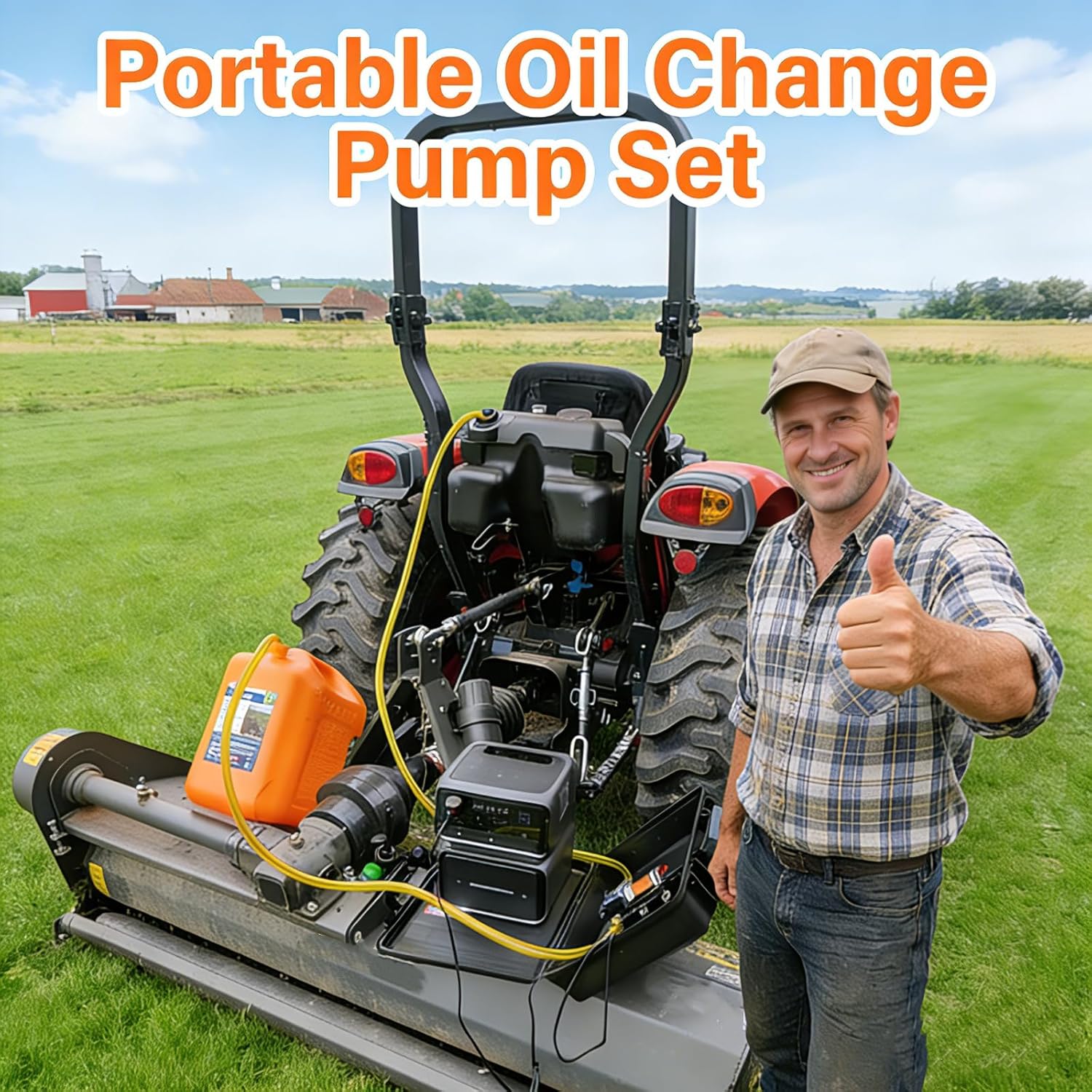 12V Fuel Transfer Pump Set,75W Gasoline Transfer Pump Moves 110 Gallons Of Gas Per Hour, with High Elastic Fuel Pipe & 2 Power Cables, Great for Vehicles, Boats, Equipment (110GPH-SET)