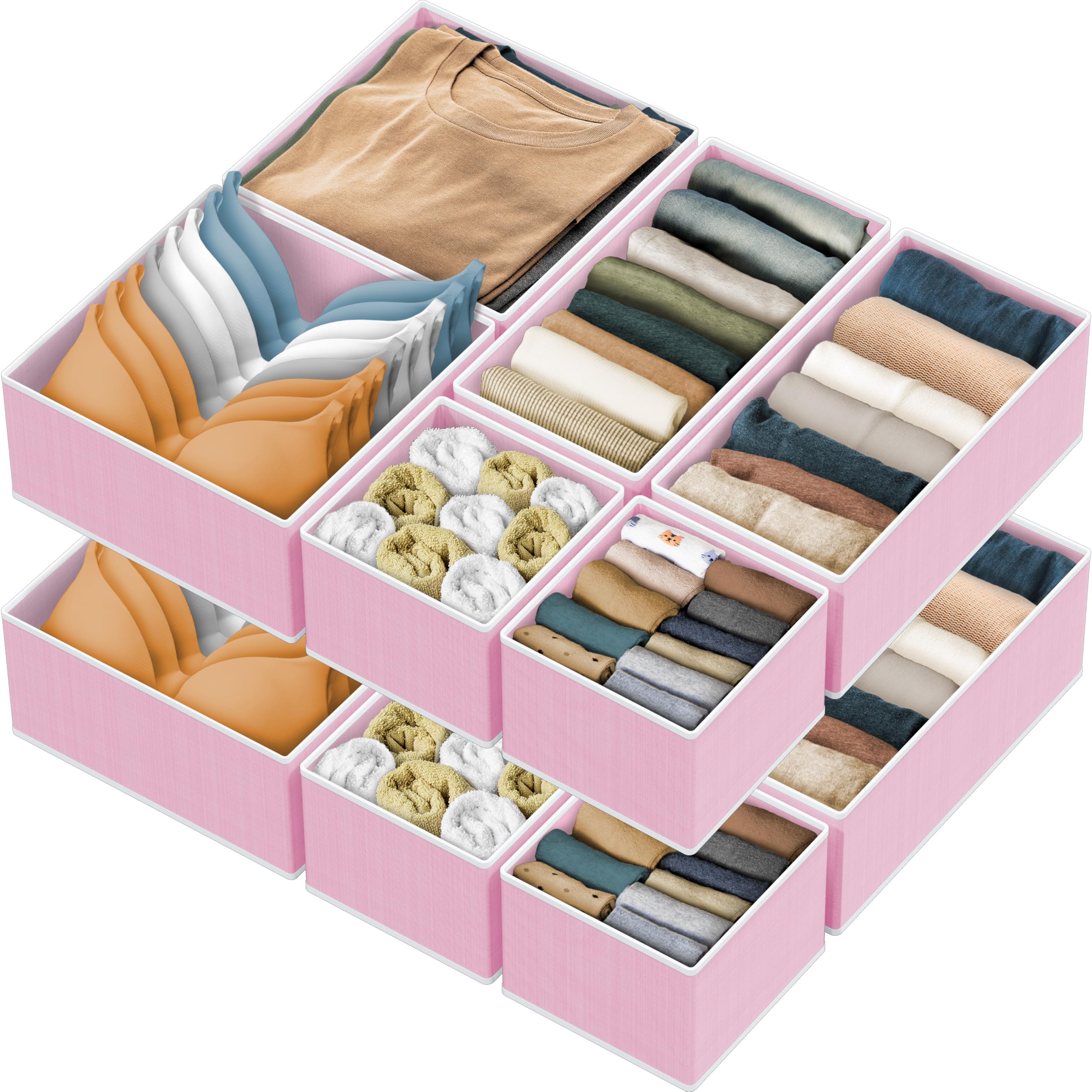 Organiseur de tiroir pour sous-vêtements rose et boîte de rangement vêtement