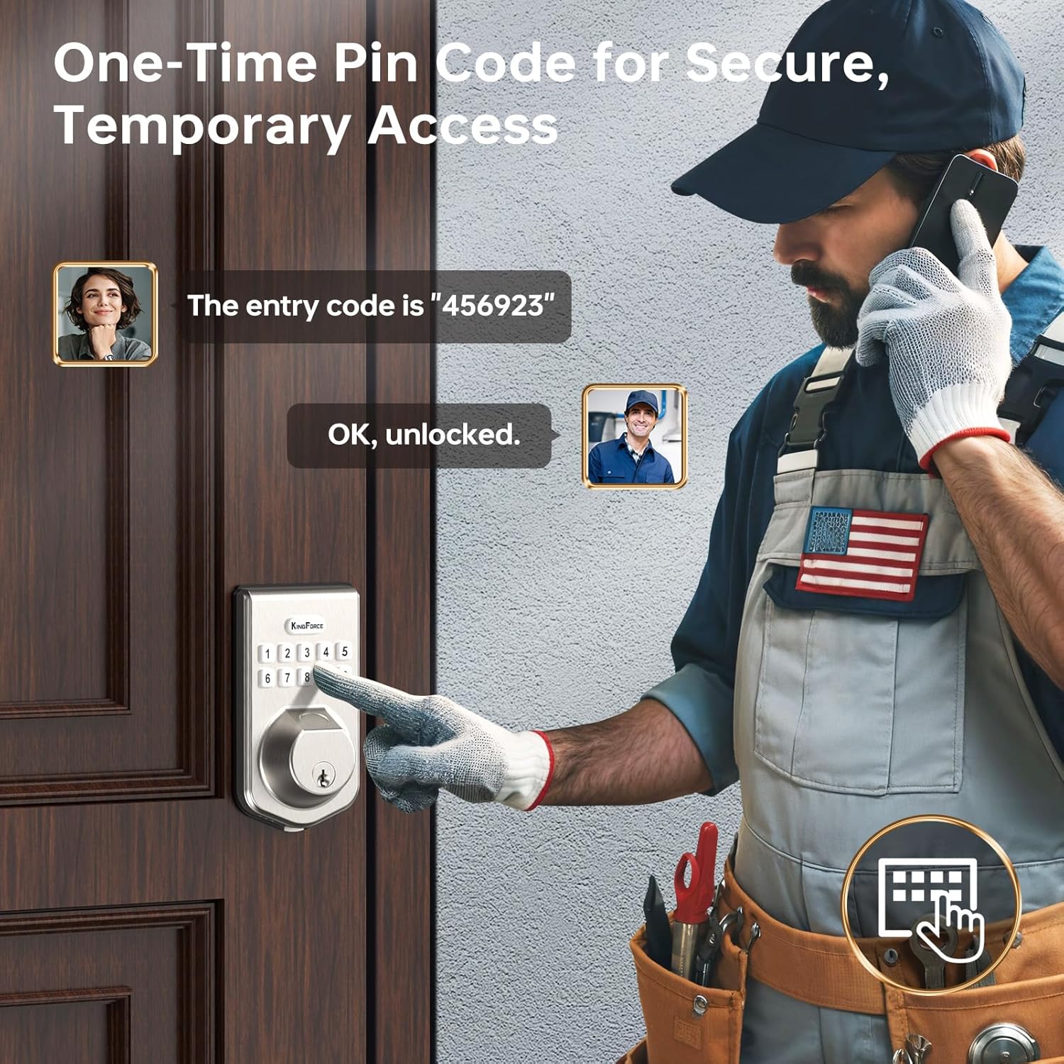 KingForce Fingerprint Door Lock, Keyless Entry Door Lock
