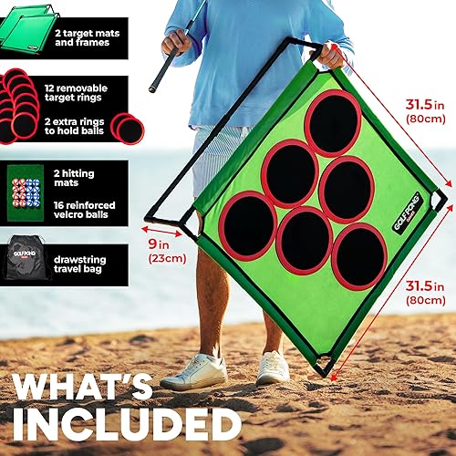 Miniatura 2 de Juego de Golf Pong Edición Versus, (Paquete de 2) Juego de Patio, Juego de Césped Gigante, Juego de Golf de Astillado Portátil para