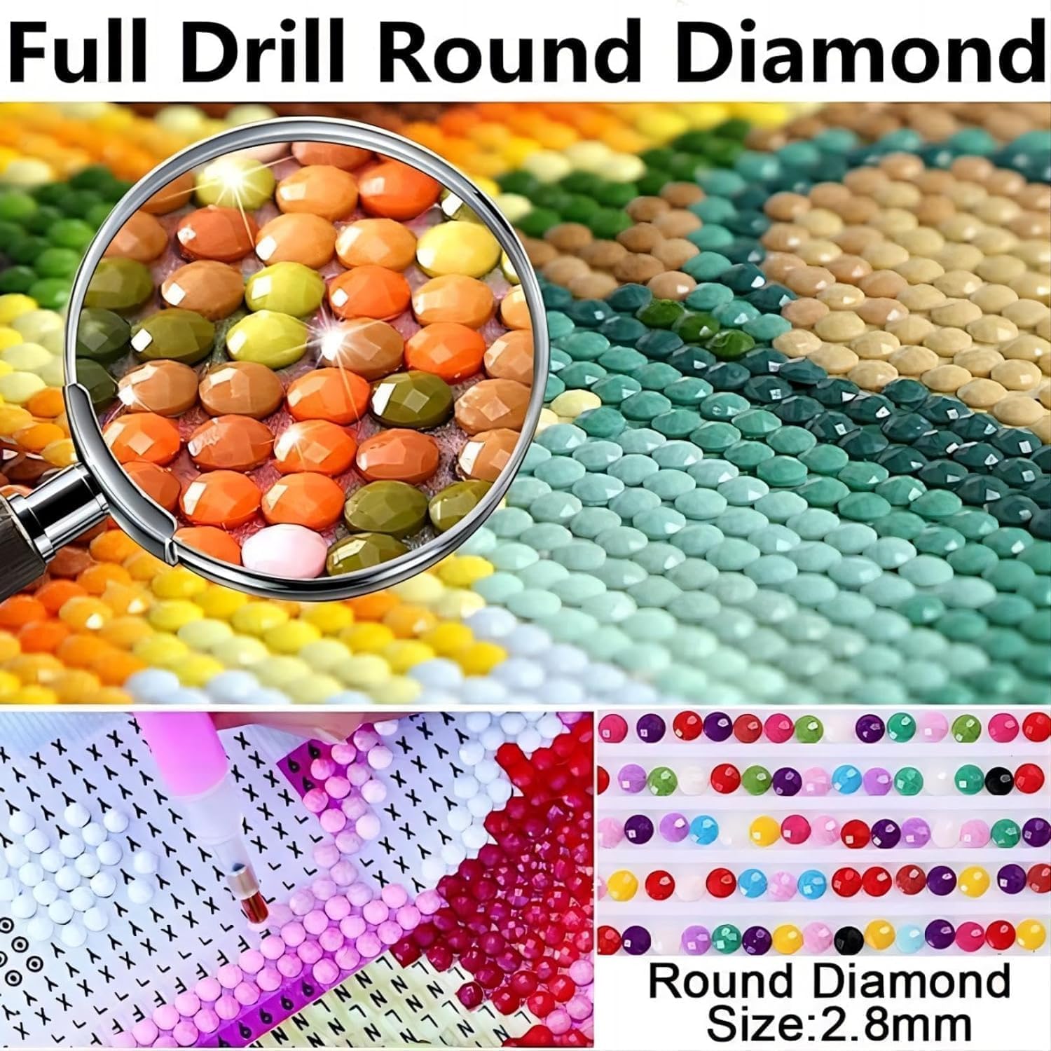 Custom Diamond Painting Kits Full Drill for Adults,5D DIY Diamond Painting Personalized Photo, Private Custom Your Own Picture Gift for Family Home Wall Decoration - Full Round Drill, 20x20 inch