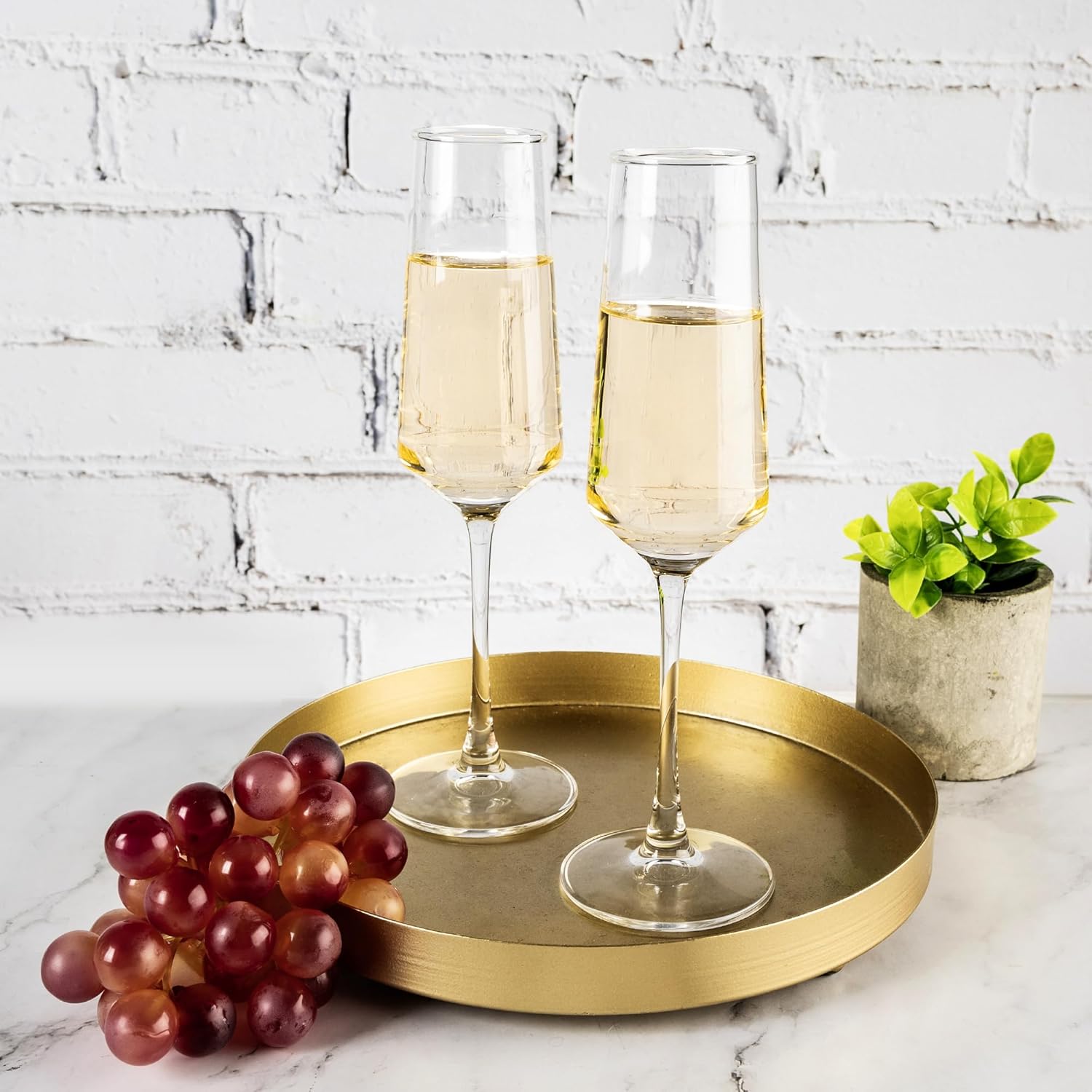 YANGNAY Champagne Flutes Set of 12, 7.5 oz Stemmed Champagne Glasses, Sparkling Wine Glasses for Party, Clear - Image 4