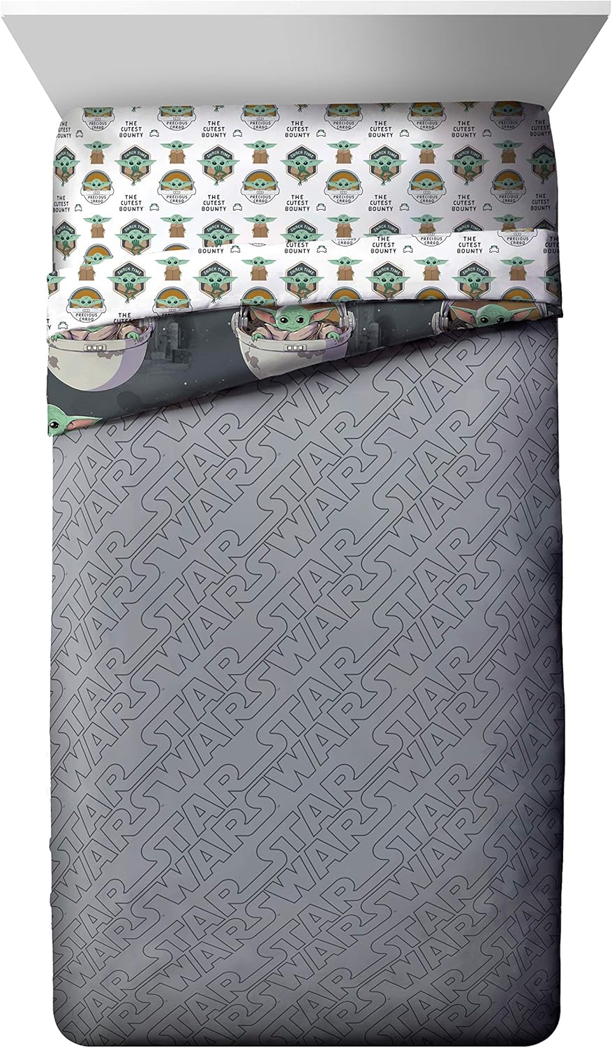 Black Friday 🔥 Jay franco StarWars The Mandalorian The Child 4 Piece Twin Bed Set-Includes Reversible Comforter&Sheet Set-Bedding Features Baby Yoda-Super Soft Fade Resistant Microfiber (Official StarWars Product) Black Friday - 70% OFF Jay franco StarWars The Mandalorian The Child 4 Piece Twin Bed Set-Includes Reversible Comforter&Sheet Set-Bedding Features Baby Yoda-Super Soft Fade Resistant Microfiber (Official StarWars Product)