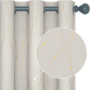 Deconovo Beige Thermal Window Curtains 42 x 45 in