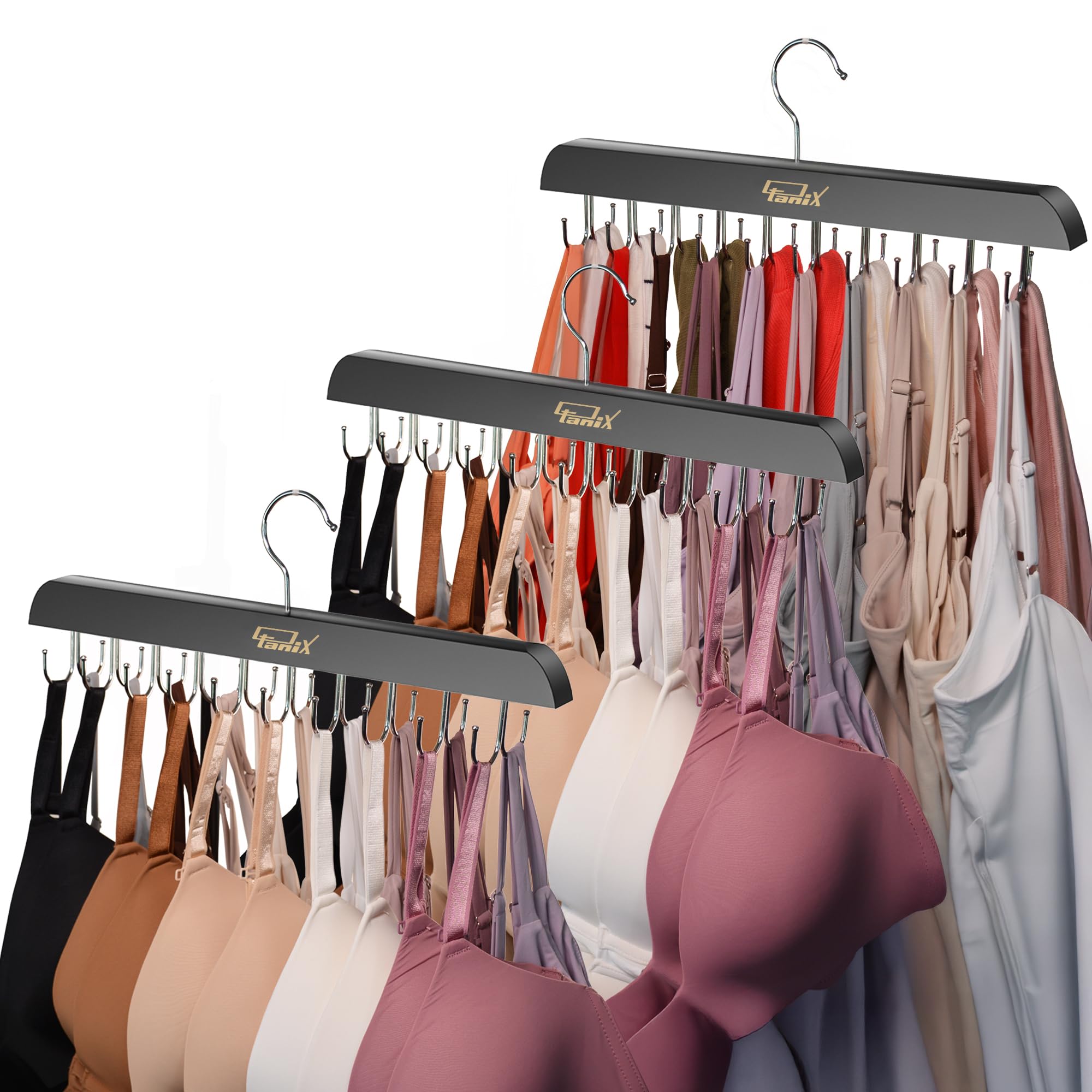 Perchas de brasier para organizador de armario, colgador de camiseta sin mangas, organizador de brasieres, colgador de brasier deportivo, colgador de cinturón y corbata, colgador de ahorro de
