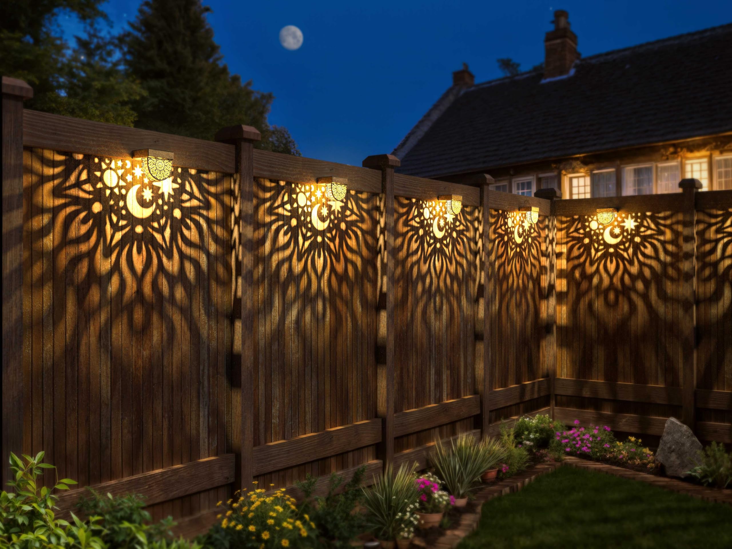 6 Pieces Solar Outdoor Fence Lights, 2 Modes Warm White - View #10