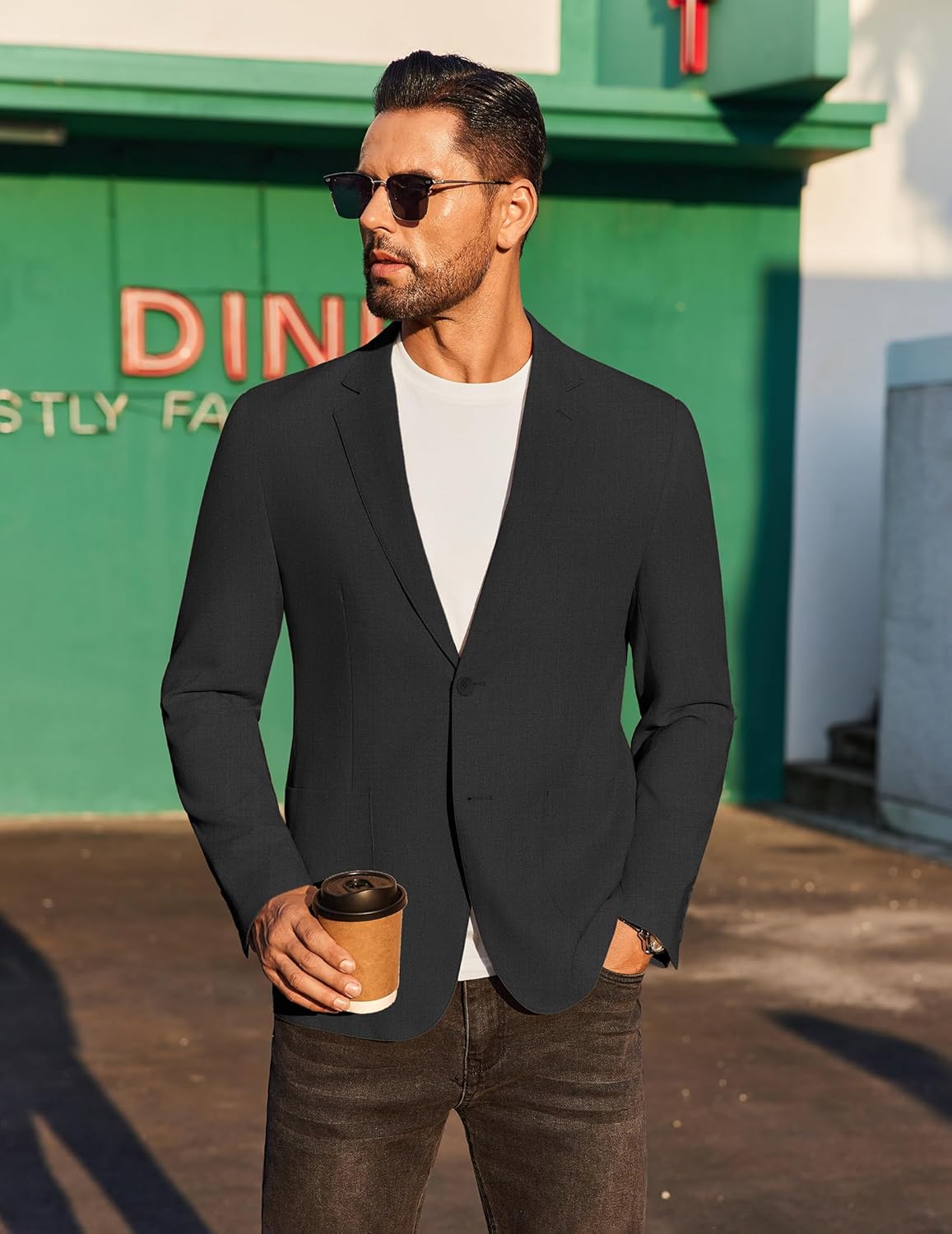 COOFANDY Men's Casual Linen Blazer Jacket Lightweight Sport Coats Two Button Suit Jackets - Image 4