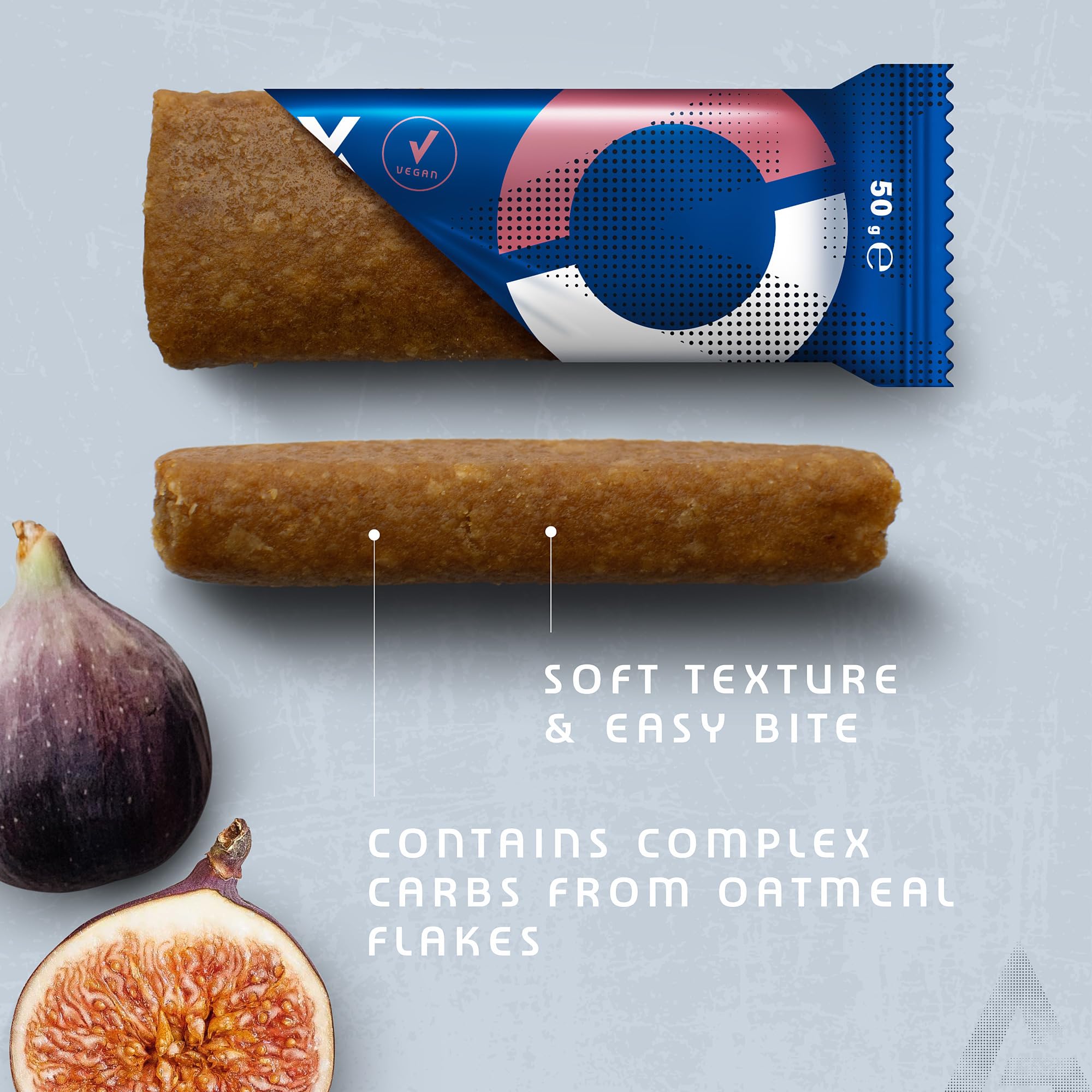 AMACX Barretta Proteica Energy Oat Bar – Barrette Energetiche Ciclismo e Corsa con 50mg di Magnesio – Confezione da 12 – Snack di Avena per Atleti con Proteine – Fichi Dolci