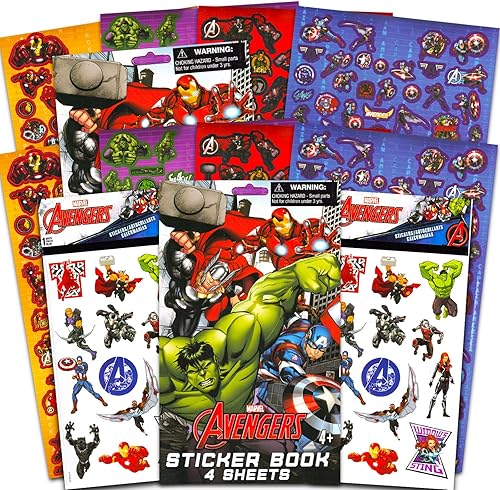 Calcomanías de los Vengadores para niños, paquete de recuerdos de fiesta de los Vengadores con 100 calcomanías Kawaii de Marvel para niños y niñas