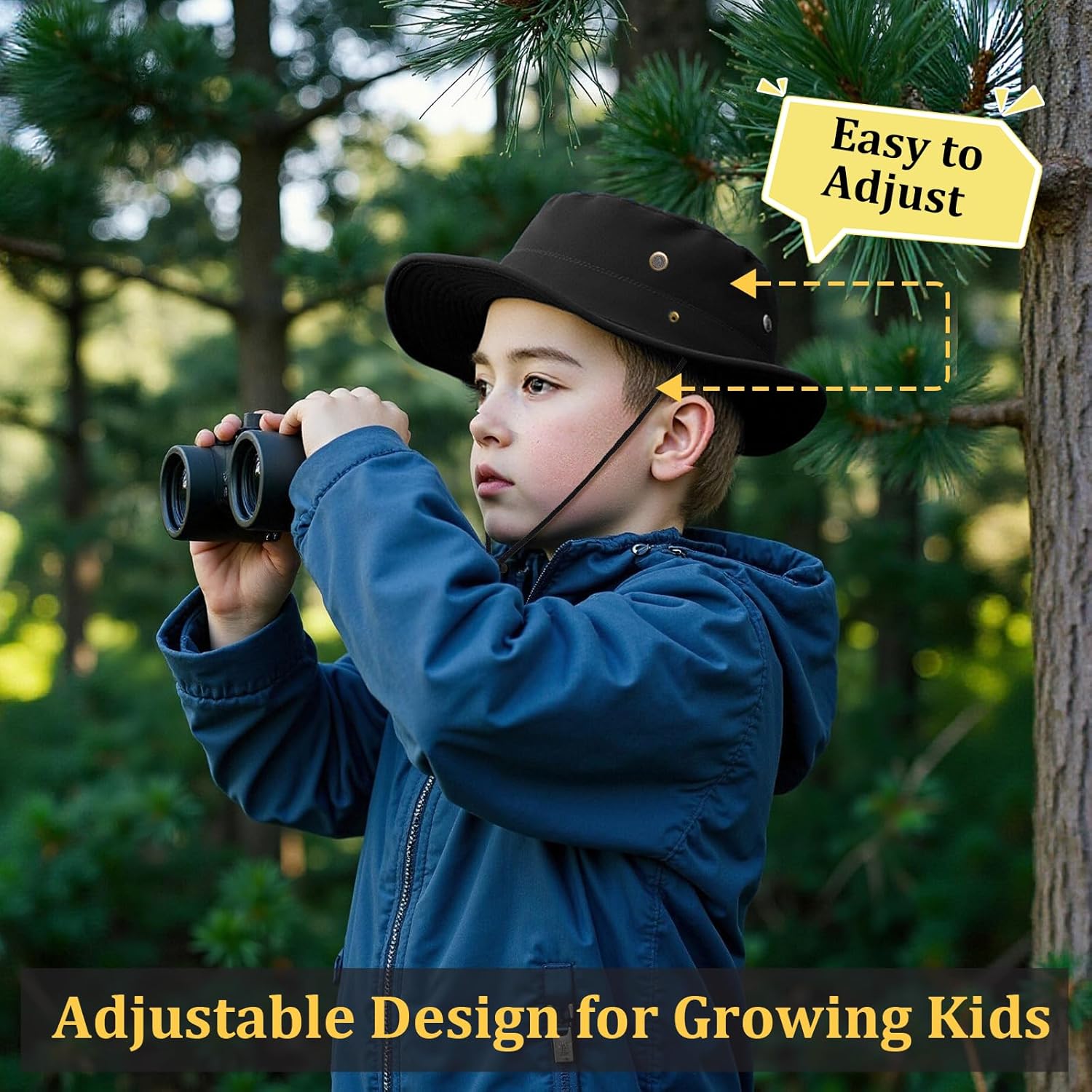 Kids Sun Hats for Boys Girls Bucket Hat UPF 50+ UV Protection Safari Hat Lightweight & Breathable Boonie Hat - Image 4