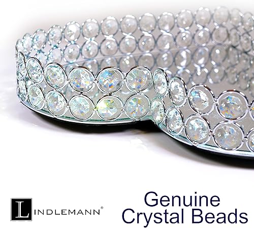 Miniatura 113 de Bandeja de tocador de cristal decorativa con espejo, bandejas de perfume para maquillaje, almacenamiento de cosméticos, organizador de Bandeja