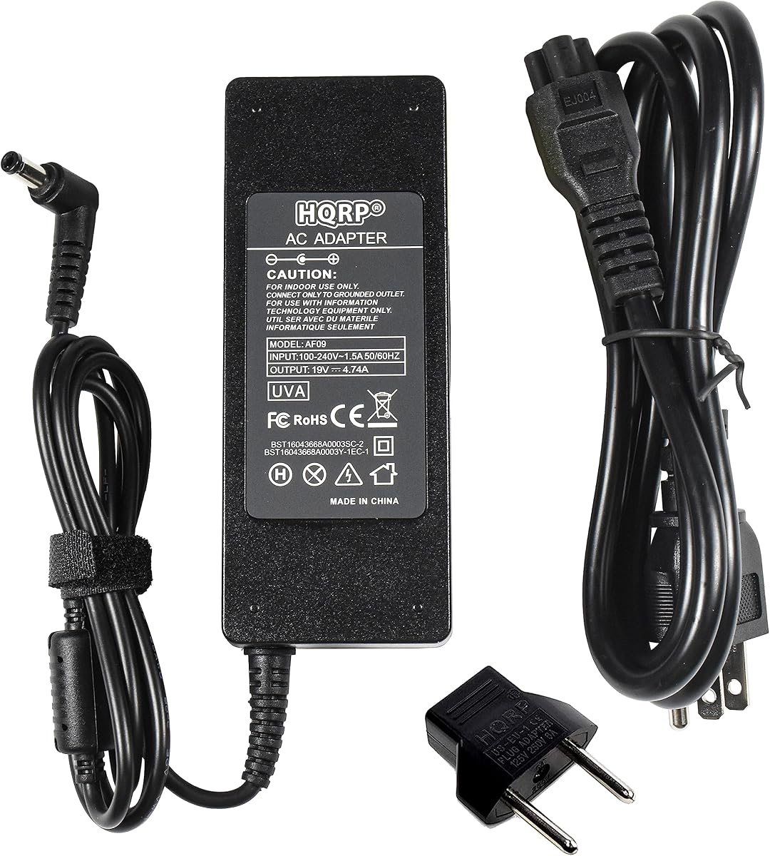 HQRP AC Power Adapter Works with Intel NUC Kit NUC8i3CYS; Intel NUC 8 Mainstream-G mini PC NUC8I5INH NUC8I7INH, Adaptor Power Supply Cord Plus Euro Plug Adapter