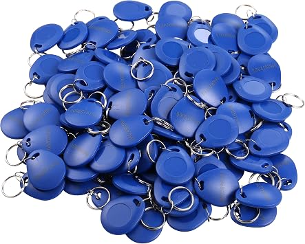 UHPPOTE Proximity TK4100 125khz RFID Id Card Keyfob Color Blue/Pack of 100