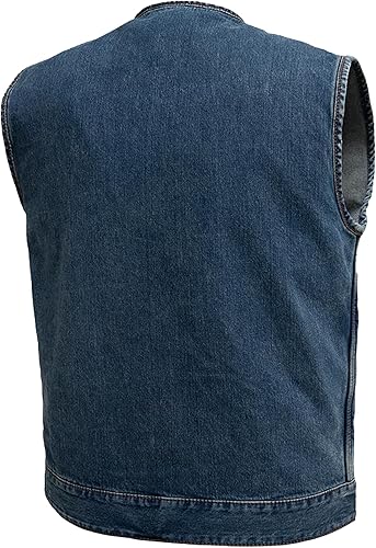 Miniatura 2 de First Mfg Co - No Limit - Men's Motorcycle Biker Riding Twill, Denim Vest