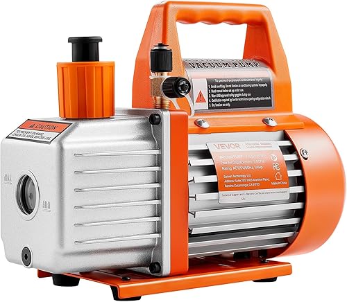 Miniatura 9 de VEVOR Bomba de vacío, 3.5 CFM 14 HP, HVAC Bomba de vacío de paletas rotativas de una sola etapa, para sistemas R134a R22 R410a, con botella de
