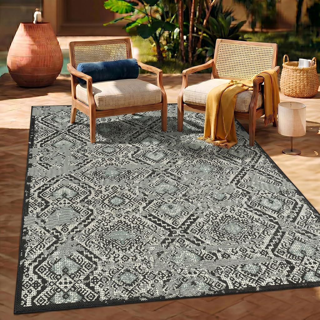 Tapis extérieur résistant aux intempéries lavable et durable vert VIMODA