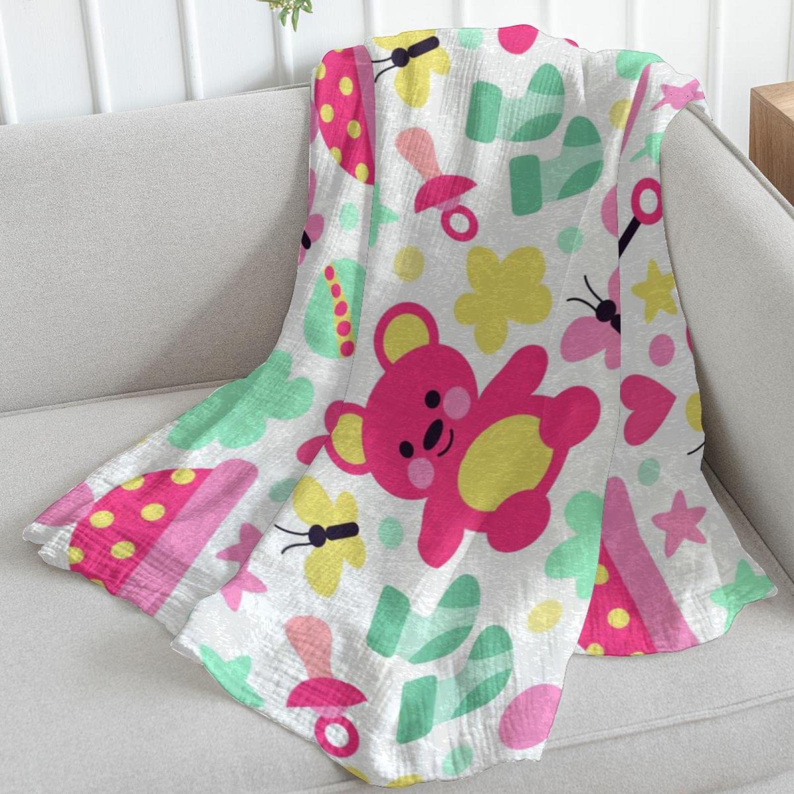 Baby-Socken, Fleece-Überwurf, Decke für Couch, Sofa oder Bett, gemütliche, weiche Decken
