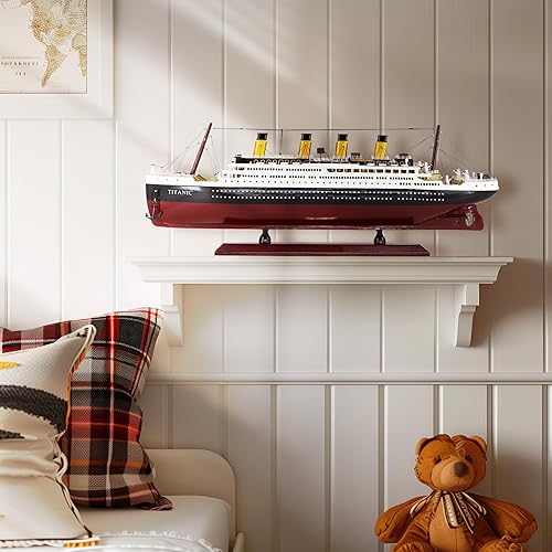 Miniatura 6 de Titanic - Modelo de barco de madera de 24 pulgadas, decoración del hogar, regalo de crucero preconstruido, decoración náutica de velero